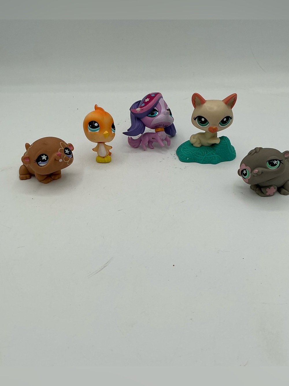 Littlest Pet Shop Purple, Orange, Brown, Tan & Gray Mini Figures